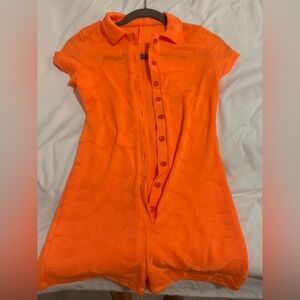 Orange playsuit romper size small or XS